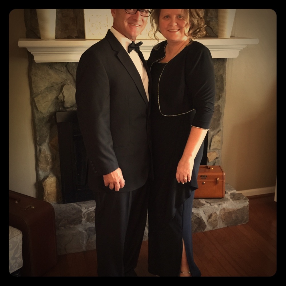 Black 2-piece evening dress